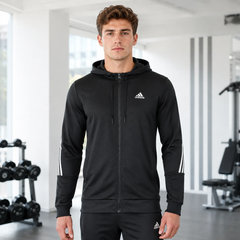 Áo Khoác Adidas Nam Chính Hãng - BASIC 3-STRIPES TRICOT TRACKSUIT - Đen | JapanSport IC6767