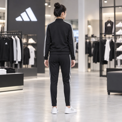 Bộ Thể Thao  Adidas Nữ Chính Hãng - Essentials 3-Stripes Track Suit - Đen | JapanSport GM5534