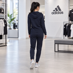 Bộ Thể Thao Adidas Nữ Chính Hãng - Essentials Logo French Terry Track Suit - Navy | JapanSport H07869