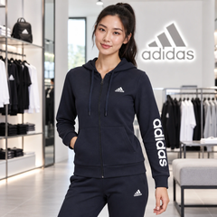 Bộ Thể Thao Adidas Nữ Chính Hãng - Essentials Logo French Terry Track Suit - Navy | JapanSport H07869