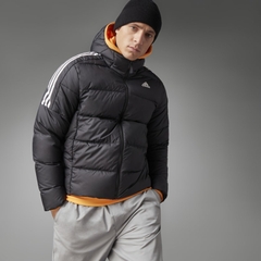 Áo Khoác Lông vũ Adidas Chính hãng - Essentials Midweight Down Hooded Jacket - Black | JapanSport GT9141