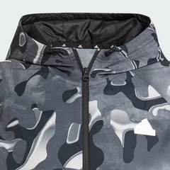 Áo Khoác Adidas Chính Hãng - Future Icons Allover Print Full-Zip Hoodie - Màu Đen | JapanSport IJ8843