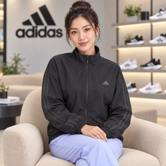 Áo Khoác Adidas Nữ Chính Hãng - Pacer All Gym Tonal 3-Stripes Woven Jacket - Màu Đen | JapanSport IW8167