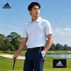 Áo Polo Adidas Nam Chính Hãng -  Polo Kẻ Sọc Ultimate365 - Màu Trắng | JapanSport JP0475