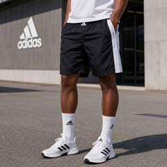 Quần Short Adidas Chính Hãng - Pretty Tough Satin Shorts - Màu đen | JapanSport JV6111