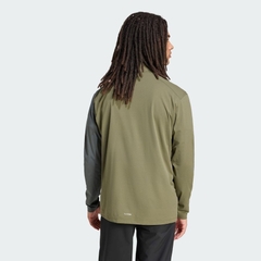Áo Khoác Adidas Chính Hãng - Terrex Multi Climacool 1/2 Zip Long Sleeve Tee - Màu Xanh | JapanSport JE0387