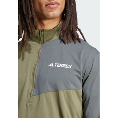 Áo Khoác Adidas Chính Hãng - Terrex Multi Climacool 1/2 Zip Long Sleeve Tee - Màu Xanh | JapanSport JE0387