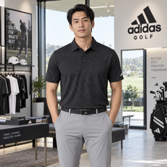 Áo Polo Golf Adidas Nam Chính Hãng - ULTIMATE365+ MICRO PRINT - Màu đen | JapanSport KB3726