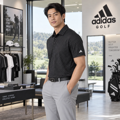 Áo Polo Golf Adidas Nam Chính Hãng - ULTIMATE365+ MICRO PRINT - Màu đen | JapanSport KB3726