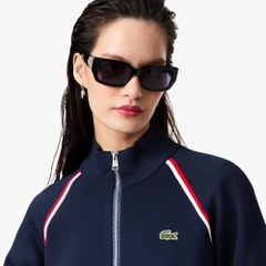 Áo Khoác Lacoste Chính Hãng - High-Neck Zip Front Double Face Sweater - Màu Navy | JapanSport  AF0243-51-J7E