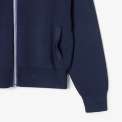 Áo Khoác Lacoste Chính Hãng - High-Neck Zip Front Double Face Sweater - Màu Navy | JapanSport  AF0243-51-J7E