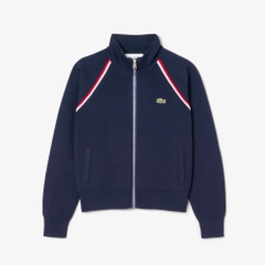 Áo Khoác Lacoste Chính Hãng - High-Neck Zip Front Double Face Sweater - Màu Navy | JapanSport  AF0243-51-J7E