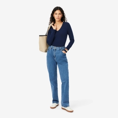 Áo Phông Lacoste nữ Chính hãng - Seamless Knit V Neck Sweater - Màu Navy | JapanSport AF3964-51-166