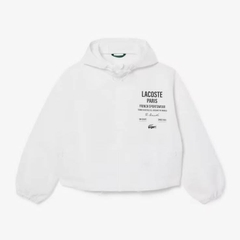 Áo Khoác Lacoste Chính hãng - Cropped Zip-Up Hooded Jacket - Màu Trắng | JapanSport BF9824-51-001