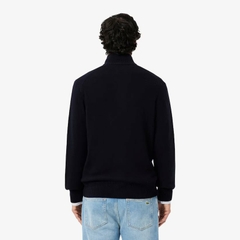Áo Khoác Lacoste Chính hãng - Men's Wool Zip-Up Sweater - Màu Navy | JapanSport AH5181-51-166