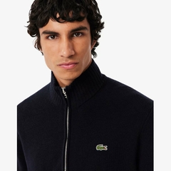 Áo Khoác Lacoste Chính hãng - Men's Wool Zip-Up Sweater - Màu Navy | JapanSport AH5181-51-166