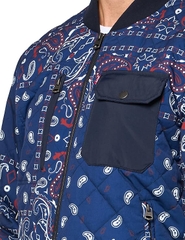 Áo Khoác Levi's Chính Hãng - Diamond Quilted Bomber Jacket - Màu xanh | JapanSport LM2MP433-Blue