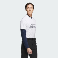 Áo Dài Tay Golf Adidas Nam Chính Hãng - Play Green AEROREADY 2-in-1 - Màu Trắng/Xanh| JapanSport HY0964
