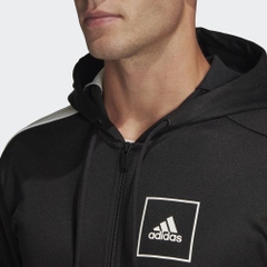 Áo Khoác Adidas Chính Hãng - 3-STRIPES PIQUÉ HOODIE - Đen | JapanSport FL3607