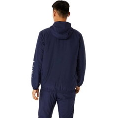 Áo Khoác Asics Chính Hãng - Asics Hex Graphic Padded Windbreaker Hoodie - Navy | JapanSport 2031E238-402