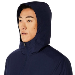 Áo Khoác Asics Chính Hãng - Asics Hex Graphic Padded Windbreaker Hoodie - Navy | JapanSport 2031E238-402