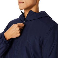 Áo Khoác Asics Chính Hãng - Asics Hex Graphic Padded Windbreaker Hoodie - Navy | JapanSport 2031E238-402