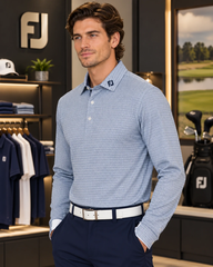 Áo Polo FOOTJOY Chính Hãng - Tee Print Brushed Long Sleeve Shirt - Màu Xanh | JapanSport 38546 FJ-F25-S15