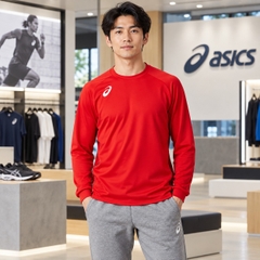 Áo Khoác Asics Chính Hãng - Soccer Team Long Sleeve Training Shirt - Màu Đỏ | JapanSport 2101A054-600