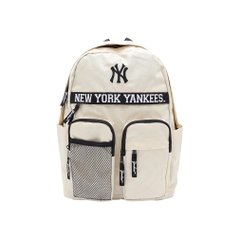 Balo MLB Chính Hãng - Two Pocket Backpack - Màu Be | JapanSport MBBK179-ivory