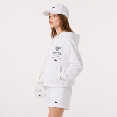 Áo Khoác Lacoste Chính hãng - Cropped Zip-Up Hooded Jacket - Màu Trắng | JapanSport BF9824-51-001