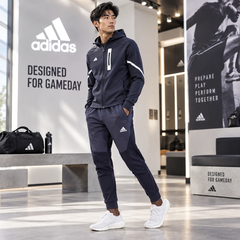 Bộ thể thao nam Adidas Chính Hãng - DESIGNED FOR GAMEDAY- Xanh/Đen | JapanSport IC8046 HE5039