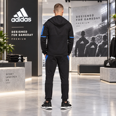 Bộ thể thao nam Adidas Chính Hãng - DESIGNED FOR GAMEDAY- Xanh/Đen | JapanSport HG5861+HG5863