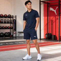 Bộ thể thao Puma Chính Hãng - Quần short + áo polo teamFINAL - Màu Navy | JapanSport 659333-659339-06