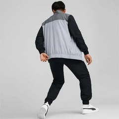 Bộ thể thao Puma Nam Chính Hãng - Woven Track Jersey Top And Bottom - Màu Đen/ Xám | JapanSport 672503-01