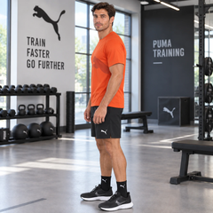 Bộ Thể Thao PUMA Nam Chính Hãng - Train All Day Big Cat - Màu cam/đen | JapanSport 525939-18+526386-01