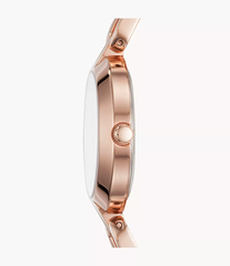 Đồng hồ Nữ Fossil Chính hãng - Kerrigan 32mm Rose Gold – Máy Quartz, Dây Thép Đính Đá | JapanSport BQ3206