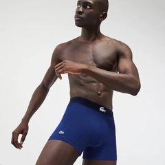 Quần Boxer Lacoste Chính hãng - Lacoste Men's Stretch Cotton Trunks 3-Pack - Màu Navy/Xanh/Xám | JapanSport 5H1774-51-BCK