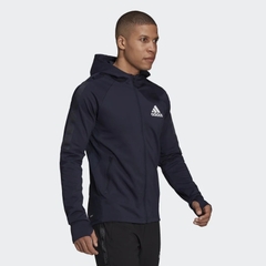 Áo HOODIE Adidas Nam Chính Hãng - AEROREADY DESIGNED TO MOVE SPORT MOTION LOGO - Xanh | JapanSport H28796