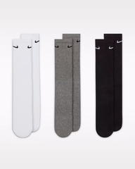 Set Tất Nike Chính Hãng - Everyday Cushioned Training Crew Socks - Xám - Đen - Trắng | JapanSport SX7664-964