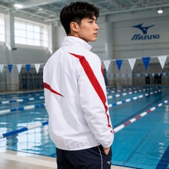 Áo Khoác Mizuno Chính Hãng - Swimwear Unisex Training Cross Shirt - Màu Trắng Đỏ | JapanSport N2JC9001-09
