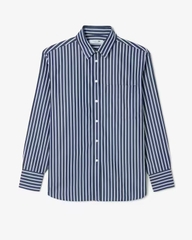 Áo Sơ Mi Lacoste Chính Hãng - Oversized Cotton Poplin Shirt - Màu Navy | JapanSport CF0215-51-6GI