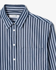 Áo Sơ Mi Lacoste Chính Hãng - Oversized Cotton Poplin Shirt - Màu Navy | JapanSport CF0215-51-6GI