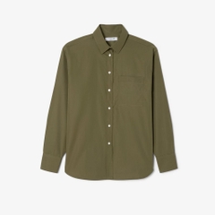 Áo Sơ Mi Lacoste Chính Hãng - Lacoste Women's Loose Fit Cotton Poplin Shirt - Màu Xanh | JapanSport CF0215-51-E9F