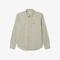 Áo Sơ Mi Lacoste Chính Hãng - Regular Fit Stretch Plaid Shirt - Màu Green | JapanSport CH1343-51-CI8