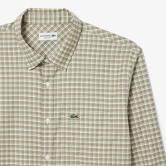 Áo Sơ Mi Lacoste Chính Hãng - Regular Fit Stretch Plaid Shirt - Màu Green | JapanSport CH1343-51-CI8