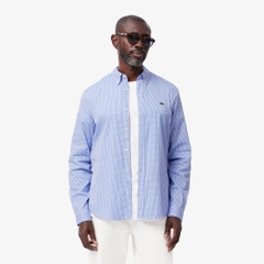 Áo Sơ Mi Lacoste Chính Hãng - Regular Fit Checked Cotton Shirt - Màu Xanh | JapanSport CH2932-51-F6Z