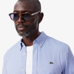 Áo Sơ Mi Lacoste Chính Hãng - Regular Fit Checked Cotton Shirt - Màu Xanh | JapanSport CH2932-51-F6Z