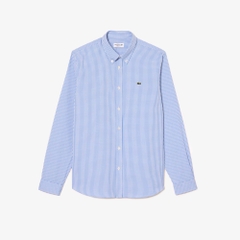 Áo Sơ Mi Lacoste Chính Hãng - Regular Fit Checked Cotton Shirt - Màu Xanh | JapanSport CH2932-51-F6Z