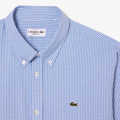 Áo Sơ Mi Lacoste Chính Hãng - Regular Fit Checked Cotton Shirt - Màu Xanh | JapanSport CH2932-51-F6Z