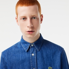 Áo Sơ Mi Lacoste Chính Hãng - Regular Fit Denim Shirt - Màu Navy | JapanSport CH0197-51-QJH